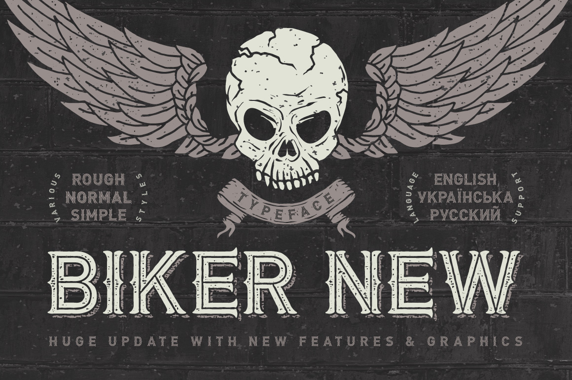 Biker New Rough Shadow Font preview